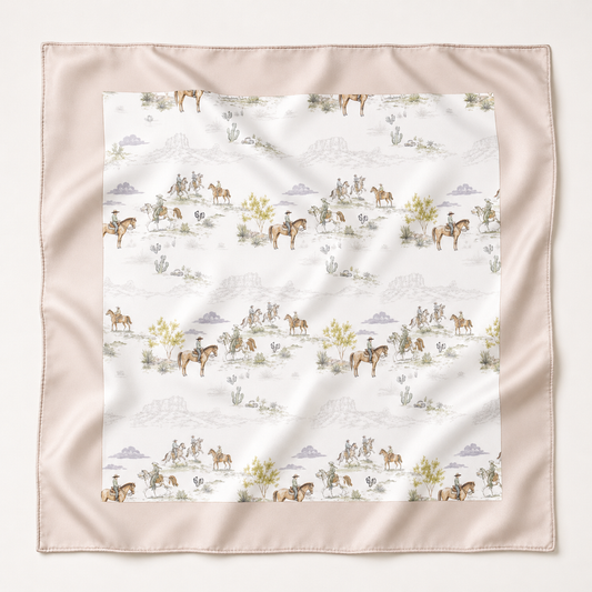 Pastel Prairie Scarf 25x25" | Western Icons Print