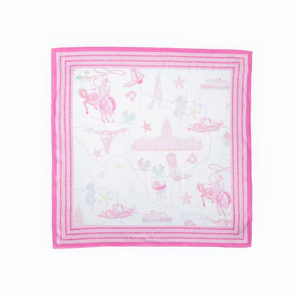 Pastel Texas Scarf 25x25" | Soft Colors Lone Star Print
