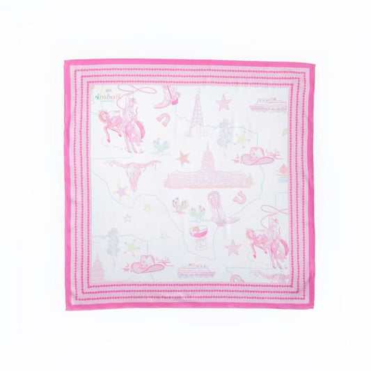 Pastel Texas Scarf 25x25" - Soft Colors Lone Star Print | Imbali Charleston
