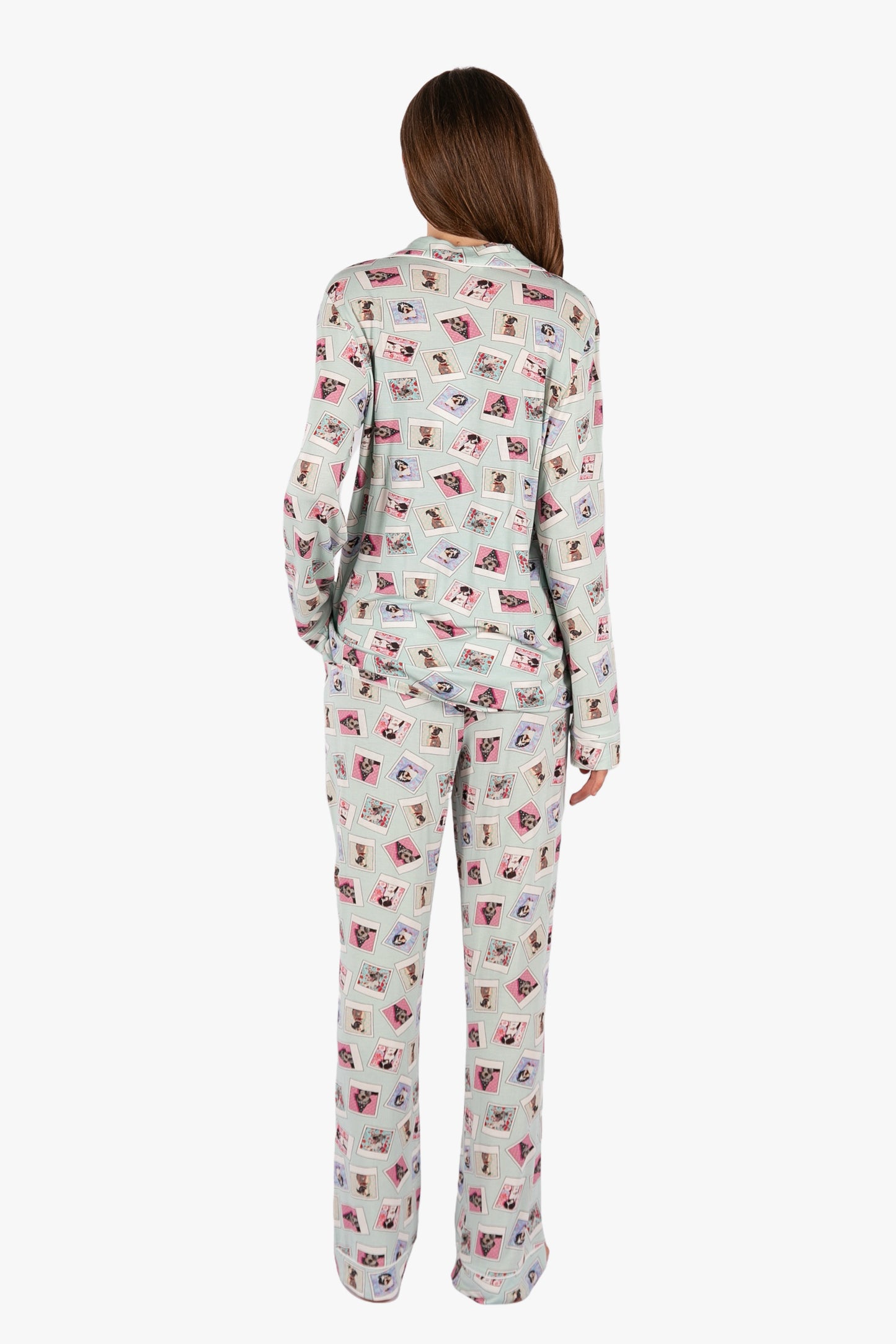 Polaroid Pups Button Down Pant PJ Set - Rescue Dog Tencel | Imbali Charleston