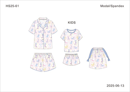 Puppy Portrait Youth Short Pajama Set - Kids PJs