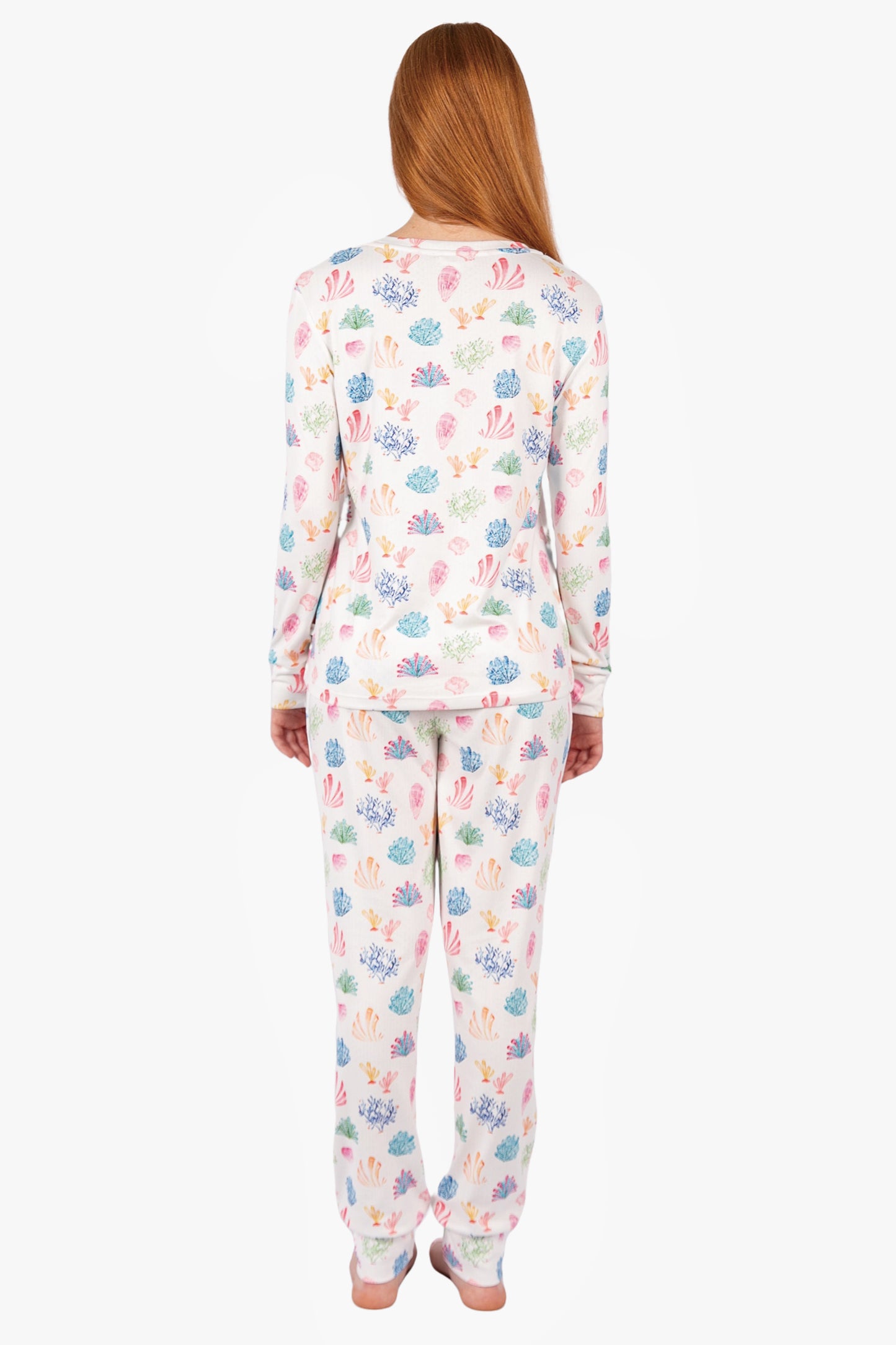 Rainbow Coral Pant PJ Set - Brushed Pointelle Winter Pajamas | Imbali Charleston