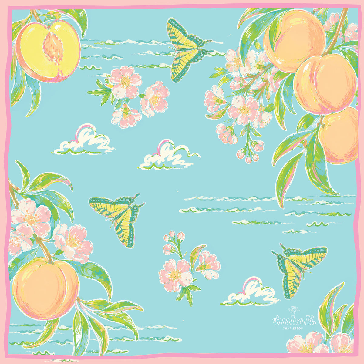 Peaches Printed Satin Scarf