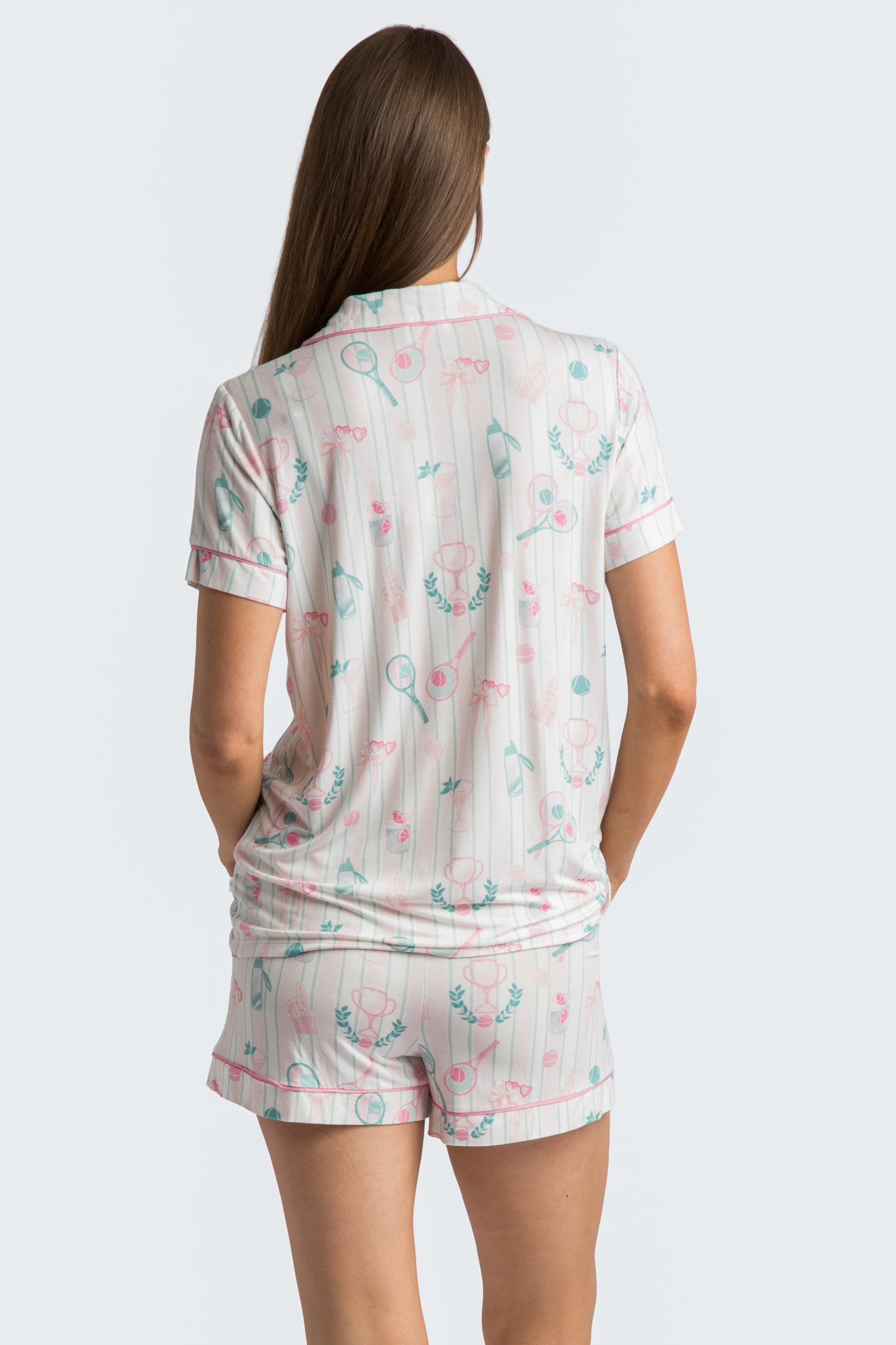 Tennis Time Viscose Knit Short Set