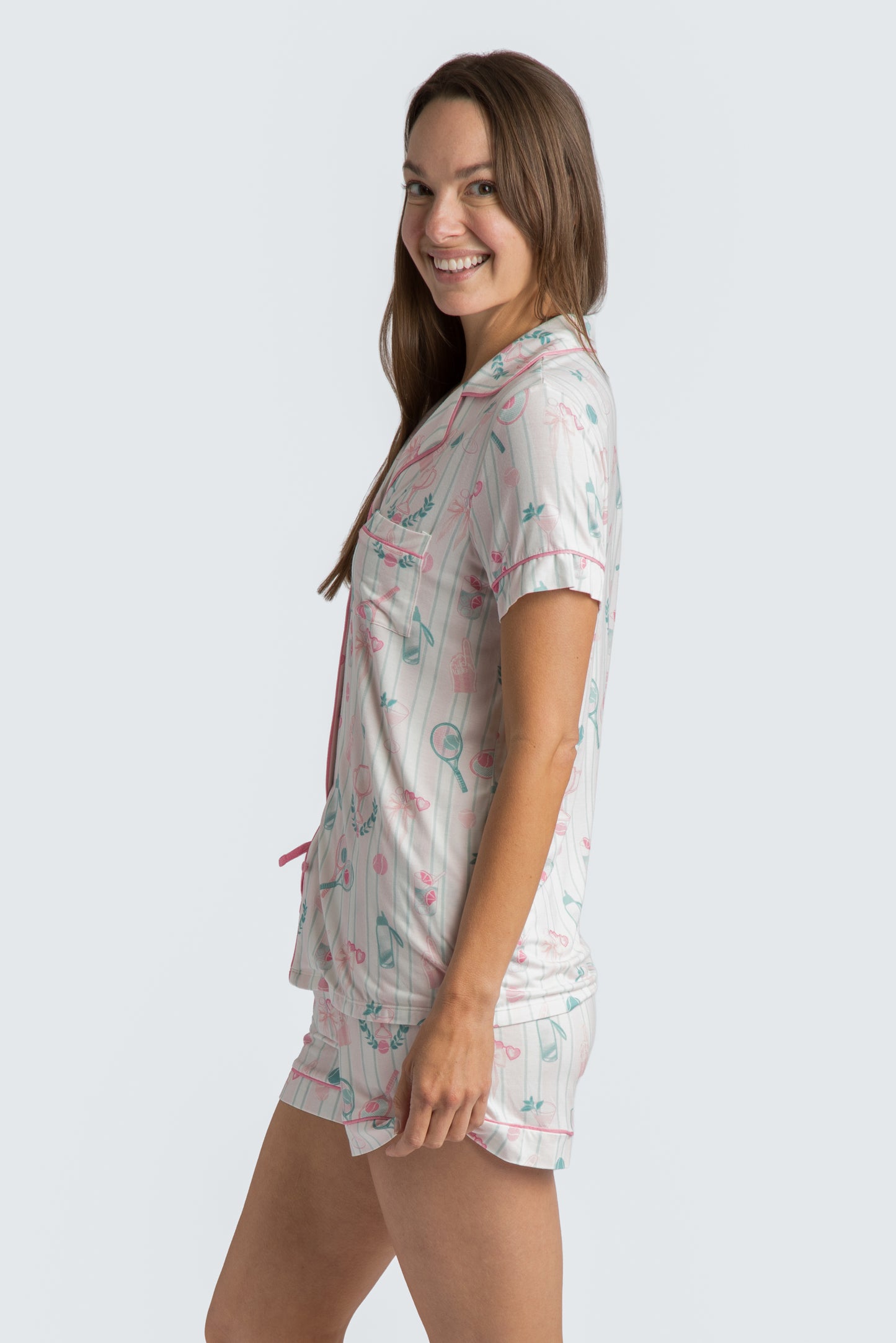 Tennis Time Viscose Knit Short Set