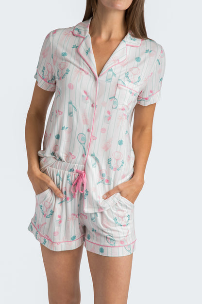 Tennis Time Viscose Knit Short Set
