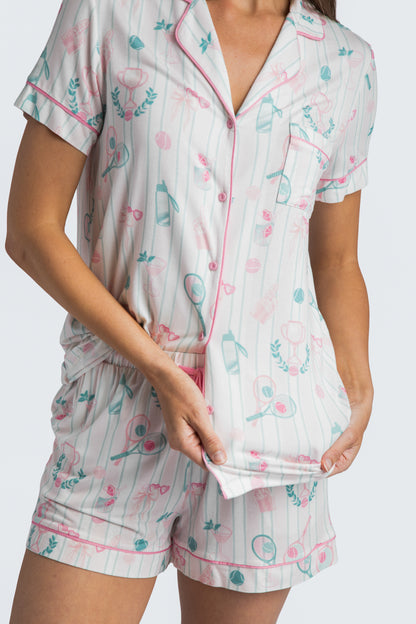 Tennis Time Viscose Knit Short Set