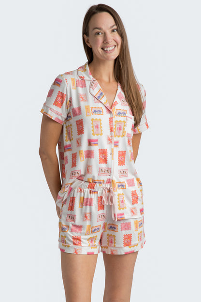 TN Stamps Short Pajama Set Collab with Jessie Reyna
