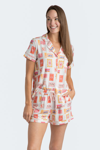 TN Stamps Short Pajama Set Collab with Jessie Reyna