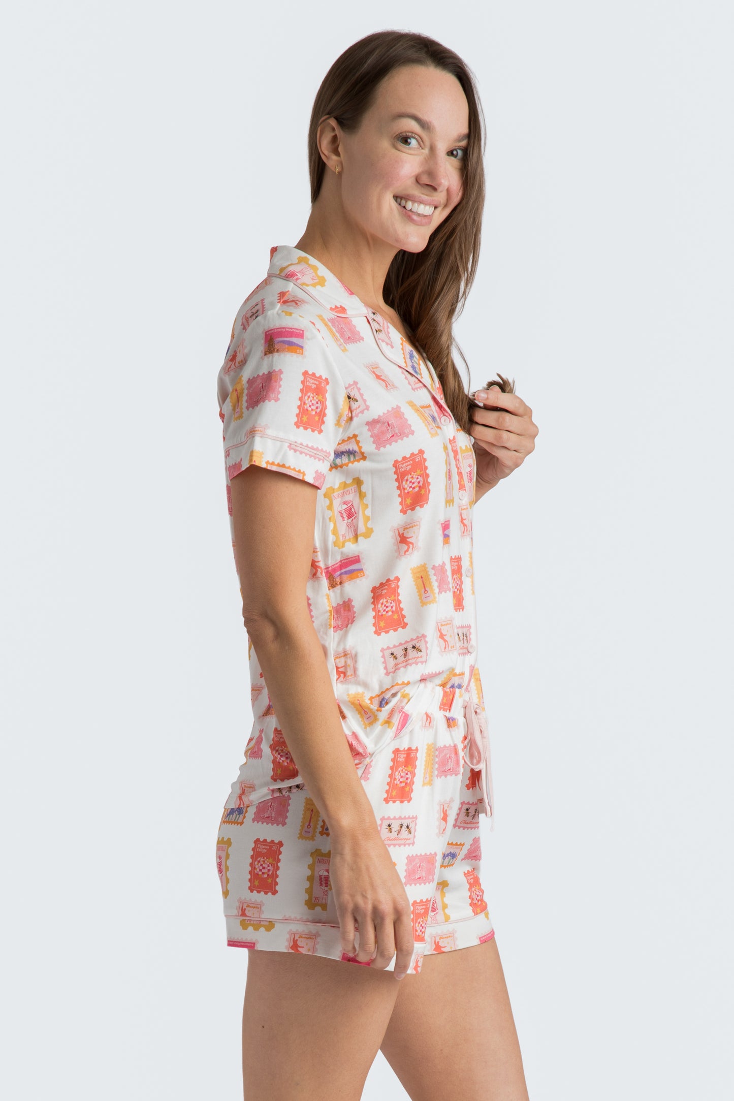 TN Stamps Short Pajama Set Collab with Jessie Reyna