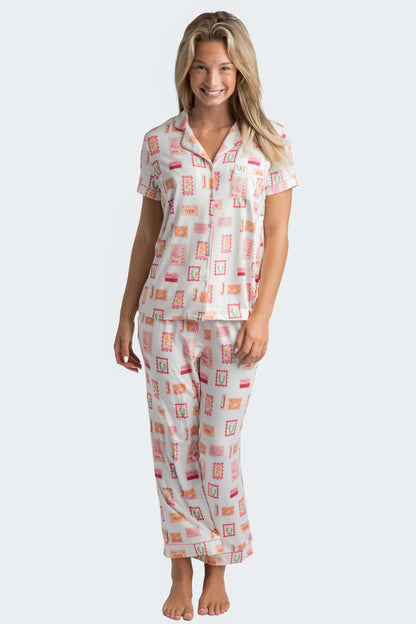 TX Stamps Short Sleeve and Crop Pant Pajama Set Collab with Jessie Reyna