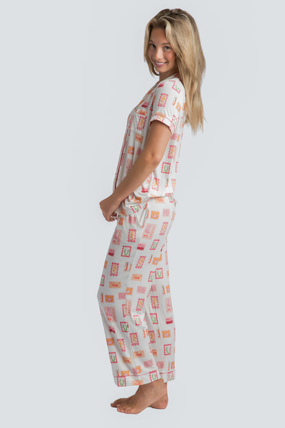 TX Stamps Short Sleeve and Crop Pant Pajama Set Collab with Jessie Reyna