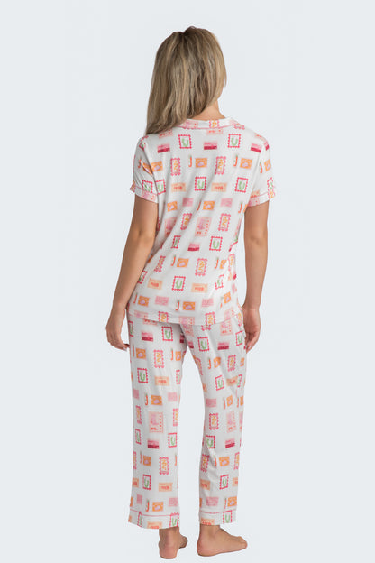 TX Stamps Short Sleeve and Crop Pant Pajama Set Collab with Jessie Reyna