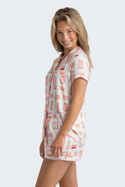 TX Stamps Short Pajama Set Collab with Jessie Reyna