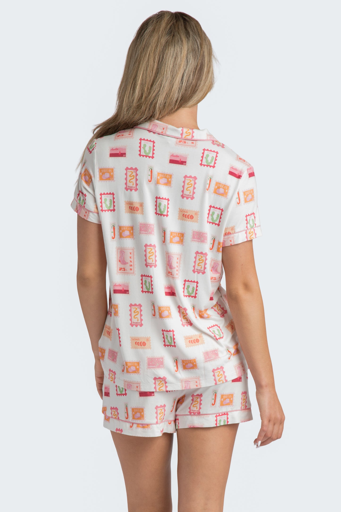 TX Stamps Short Pajama Set Collab with Jessie Reyna