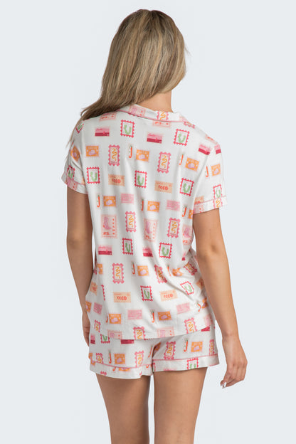 TX Stamps Short Pajama Set Collab with Jessie Reyna