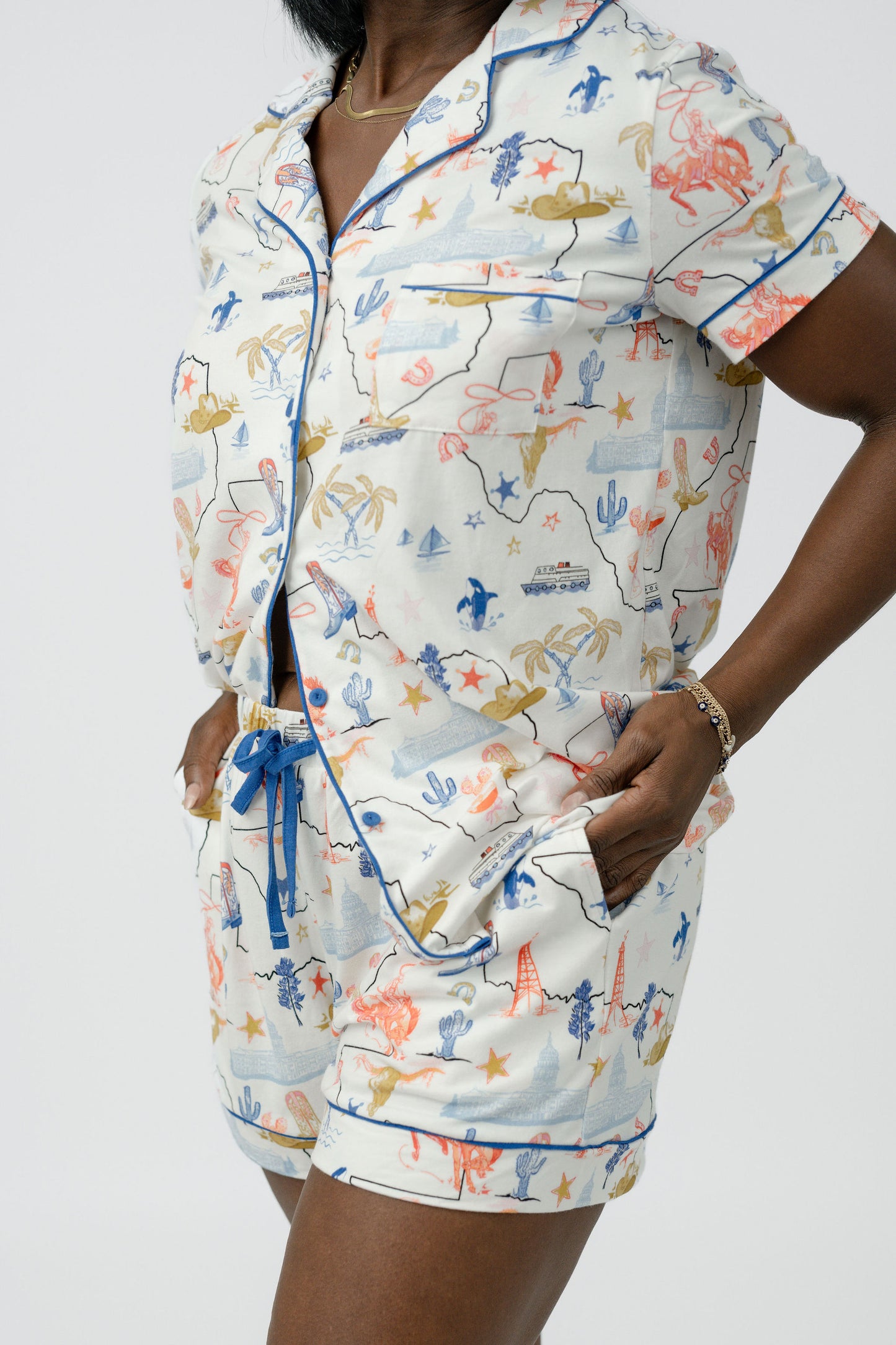 Texas Hold 'Em Short Pajama Set - Organic Cotton