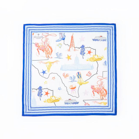 Texas Hold 'Em Scarf 25x25" - Bold Lone Star Print | Imbali Charleston