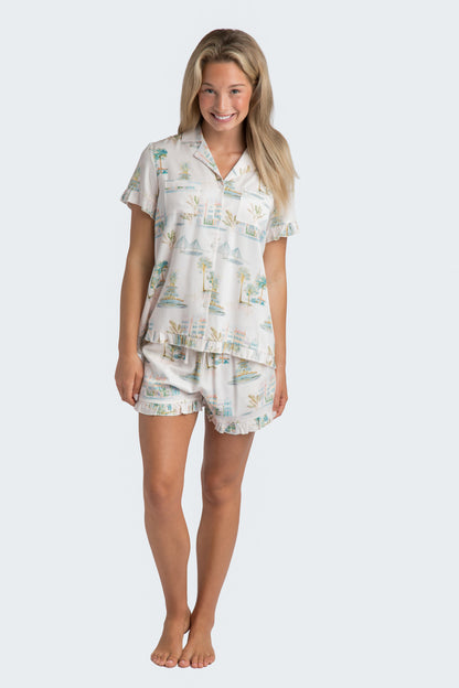 Charleston Watercolor Short Pajama Set