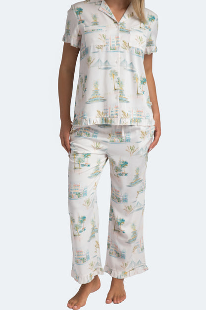 Charleston Watercolor Crop Pajama Set