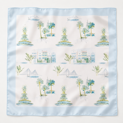 Charleston Watercolor Scarf 25x25" | Pastel Icons Print