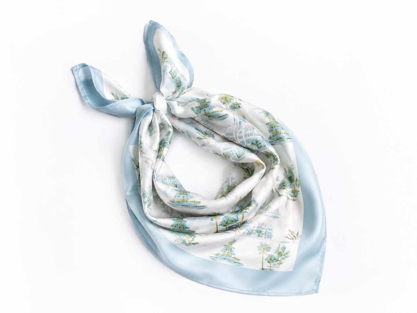 Charleston Watercolor Scarf 25x25" | Pastel Icons Print