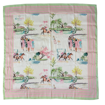 Day at the Races Scarf 25x25" - Ladies Racing Theme | Imbali Charleston
