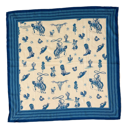 Day on the Range Western Scarf 25x25" - Rodeo Print | Imbali Charleston