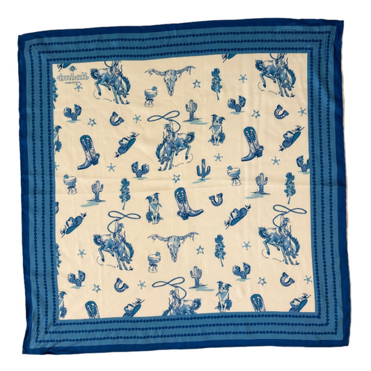 Day on the Range Western Scarf 25x25" - Rodeo Print | Imbali Charleston