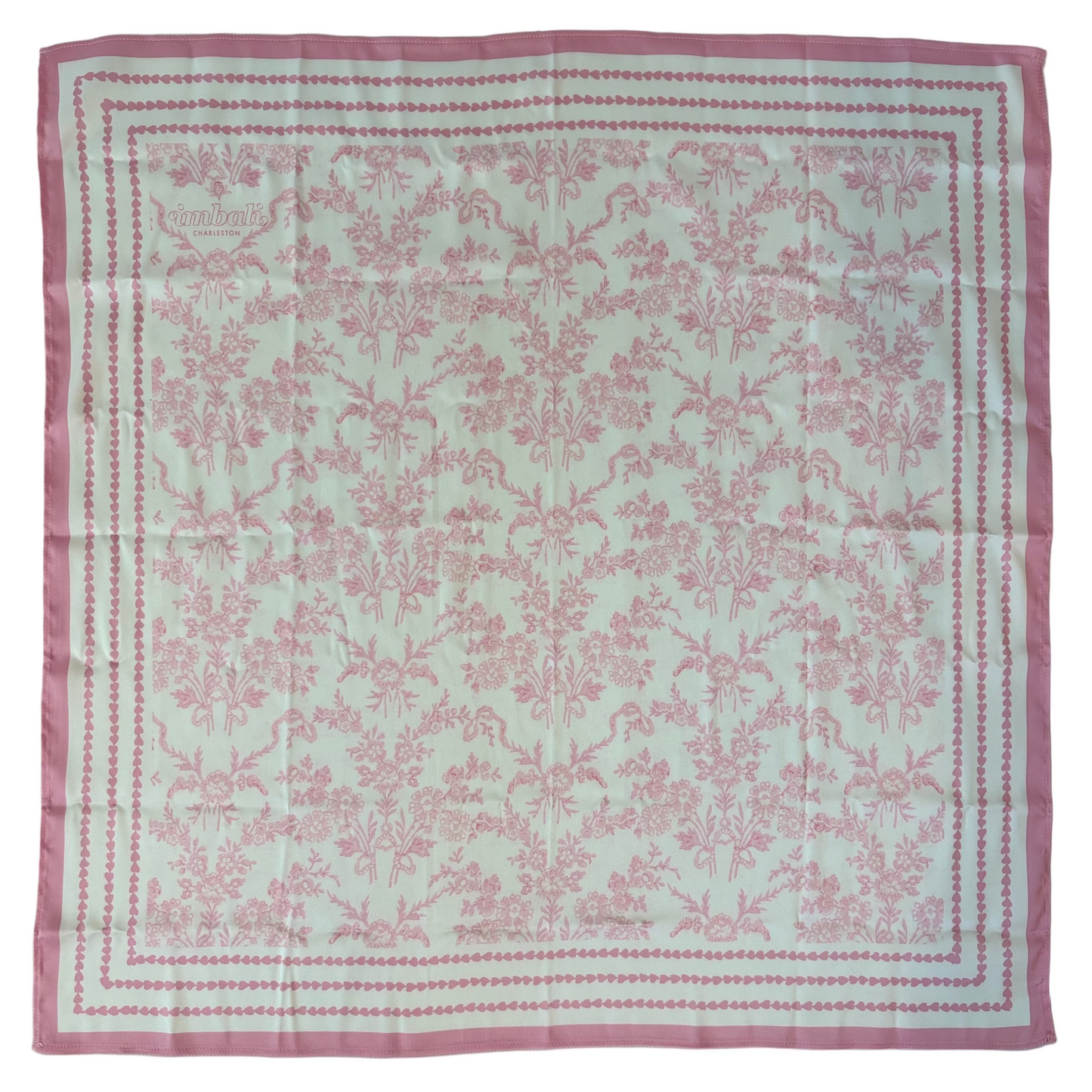 English Toile Pink Scarf 25x25" - Rijks Museum Collaboration | Imbali Charleston