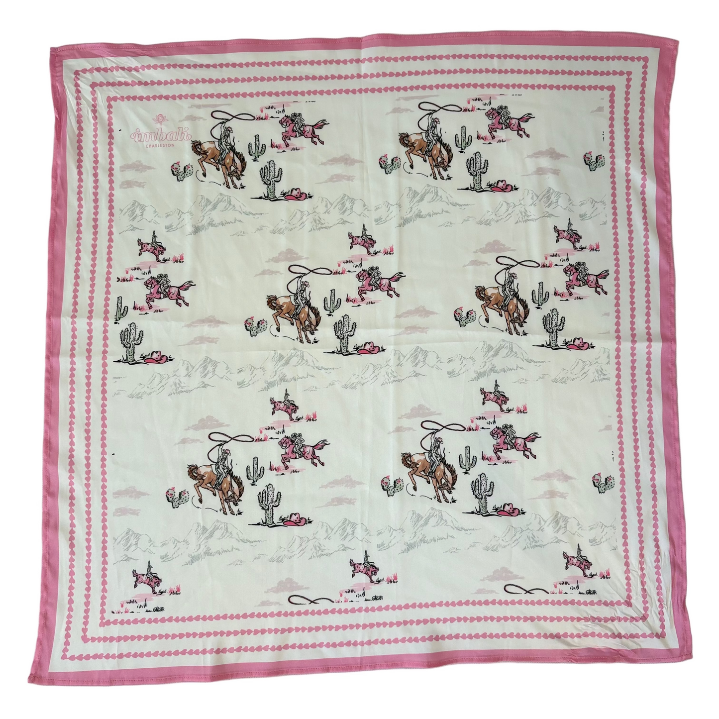 Lasso Lady Western Scarf 25x25" - Cowgirl Print | Imbali Charleston