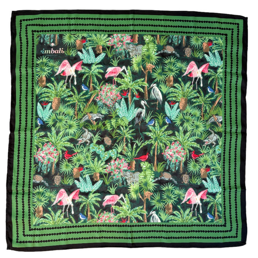 Mystic Marsh Scarf 25x25" - Hand-Painted Southern Wildlife | Imbali Charleston