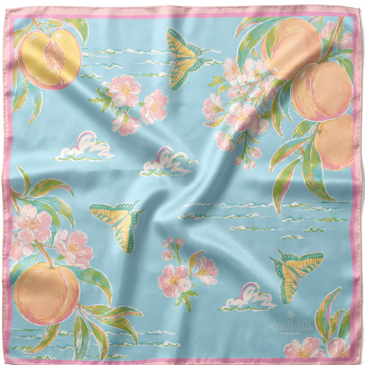 Peaches Printed Satin Scarf