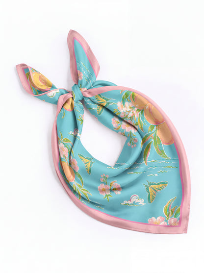 Peaches Printed Satin Scarf