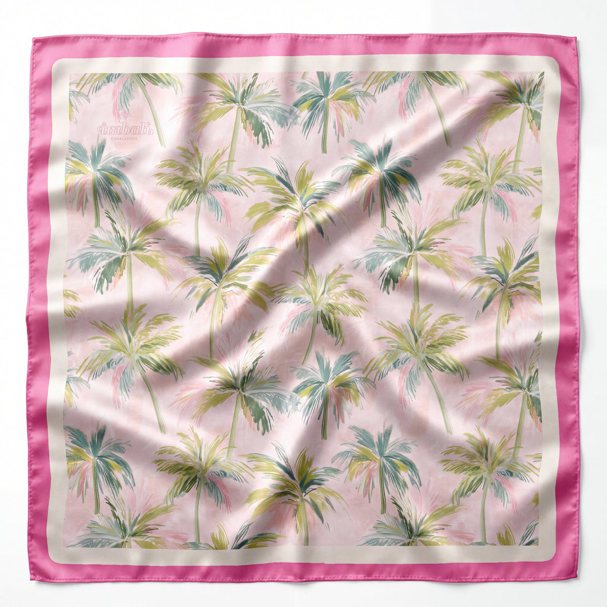 Paradise Palm Printed Satin Scarf
