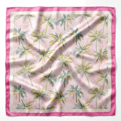 Paradise Palm Printed Satin Scarf