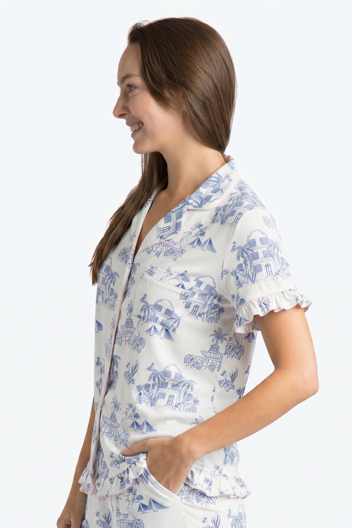 CHS Toile Modal Short Set - Charleston Print PJs