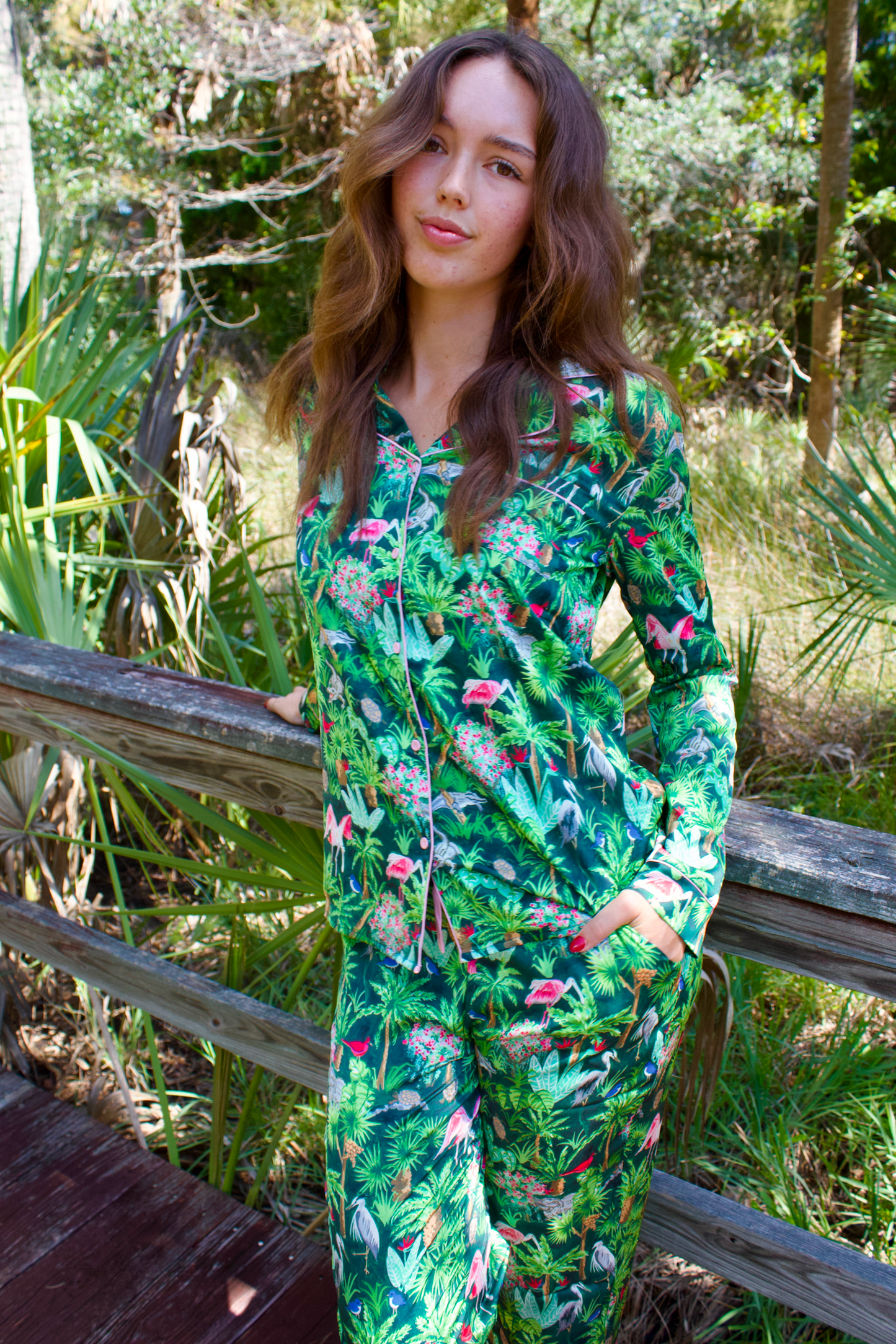 Mystic Marsh Button Down Pant PJ Set
