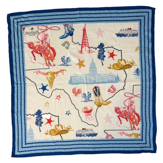 Texas Hold 'Em Scarf 25x25" - Bold Lone Star Print | Imbali Charleston