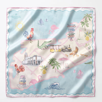 Keys to Paradise Printed Satin Scarf